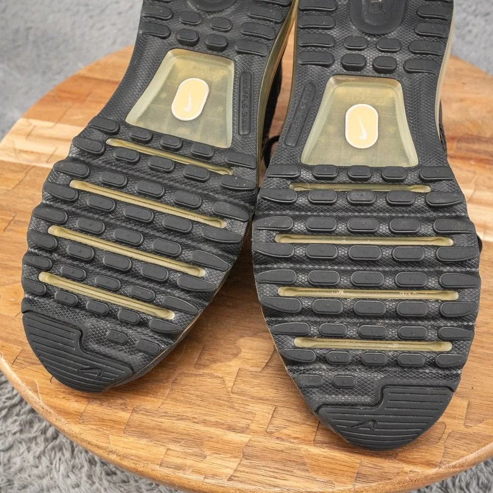 Nike Air Max 555426-005 Black Gold Mesh Sneaker Kids 7Y Womens Sz 8.5